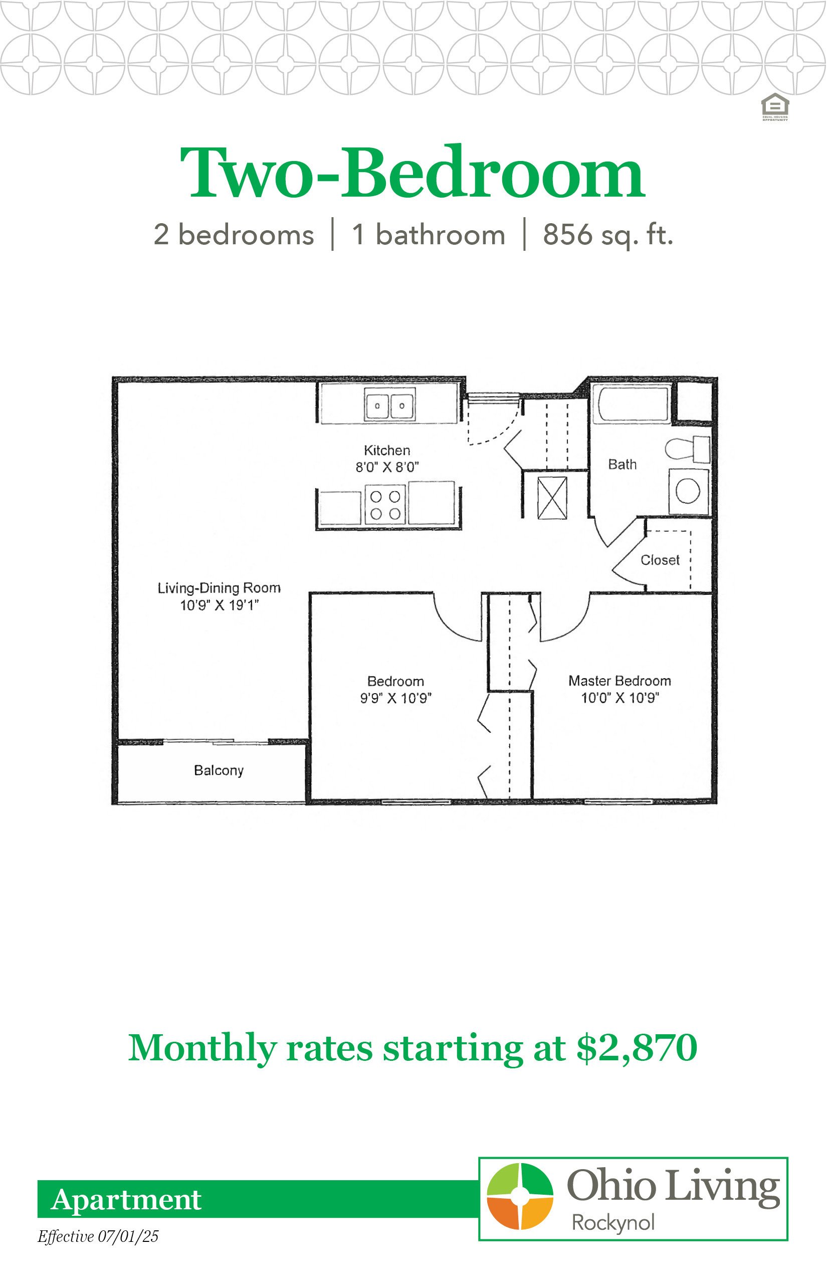 OLRN Independent Living Floor Plans with Price 2BR