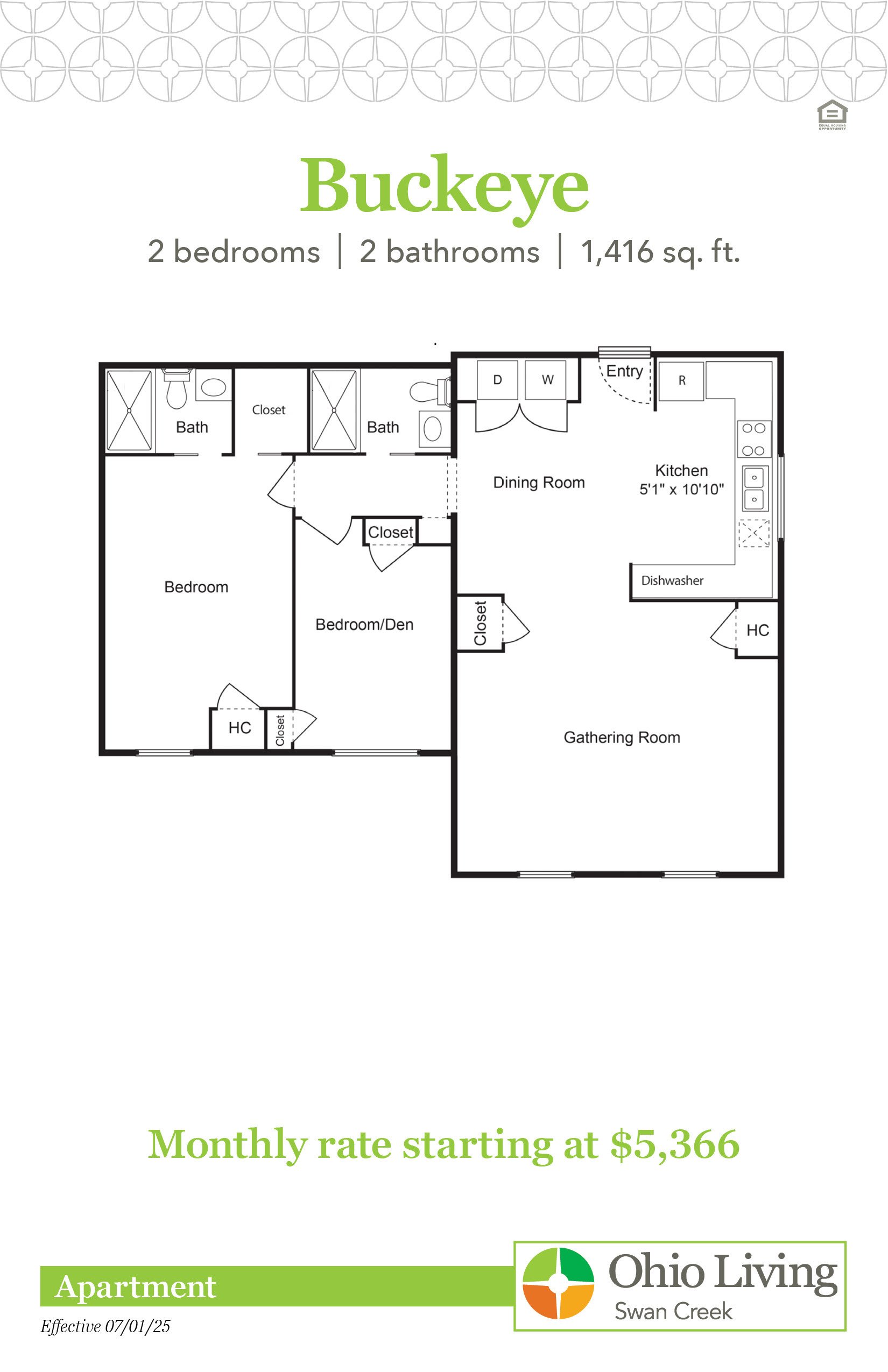OLSC Apt Floor Plans with Price Buckeye