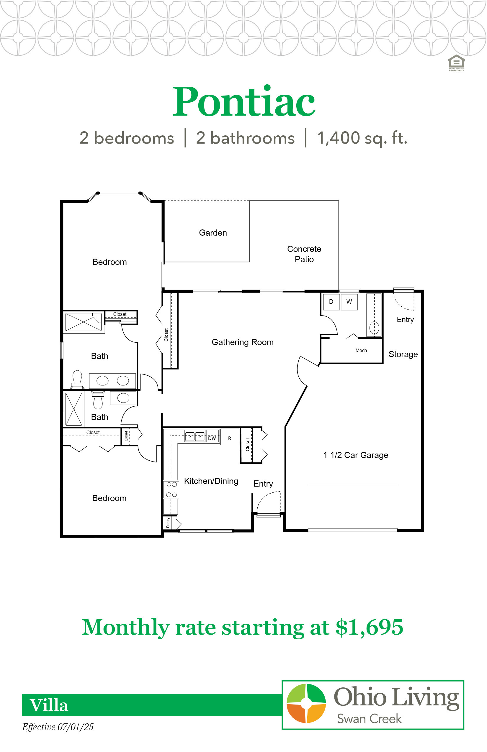 OLSC Villa Floor Plans with Price Pontiac