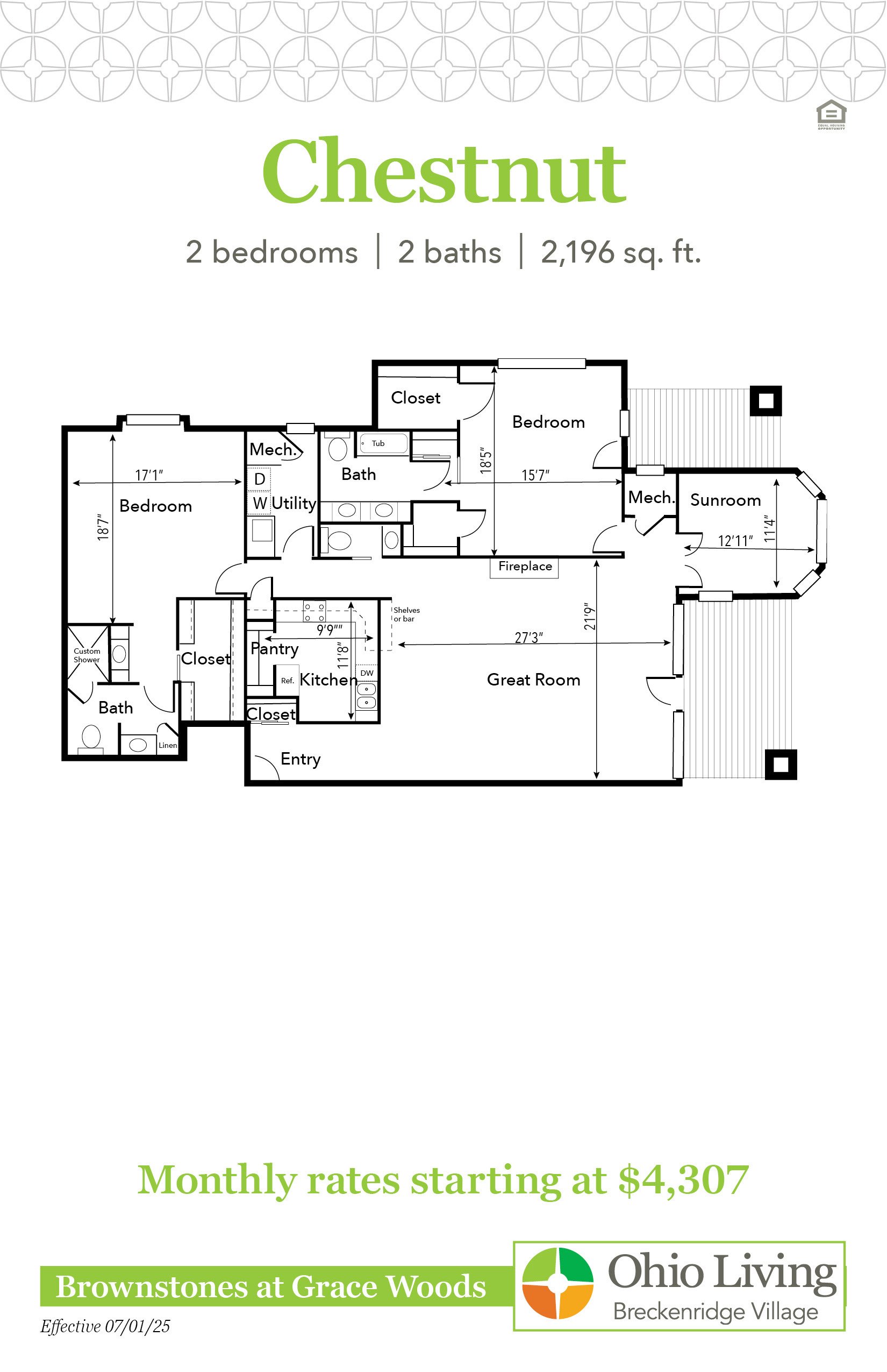 OLBV Brownstones at Grace Woods Floor Plans with Prices - Chestnut