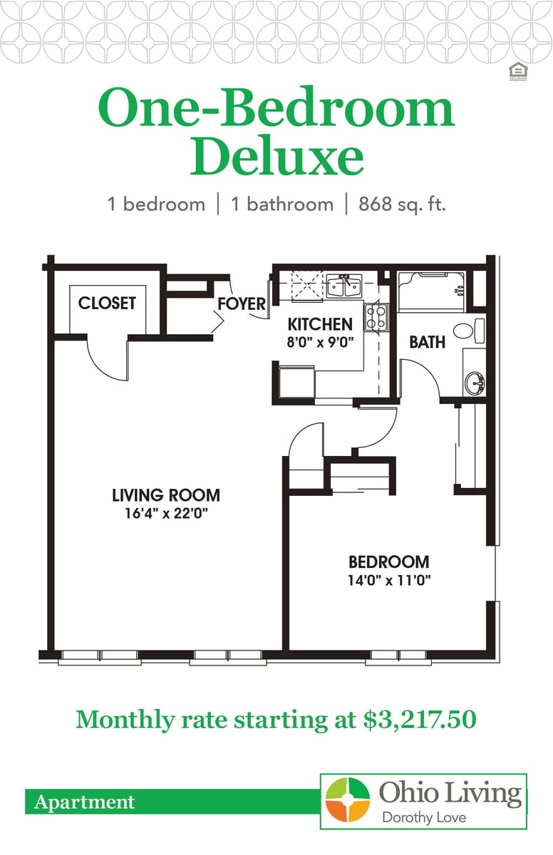 OLDL Apartment Floor Plans with Price 1BR Deluxe