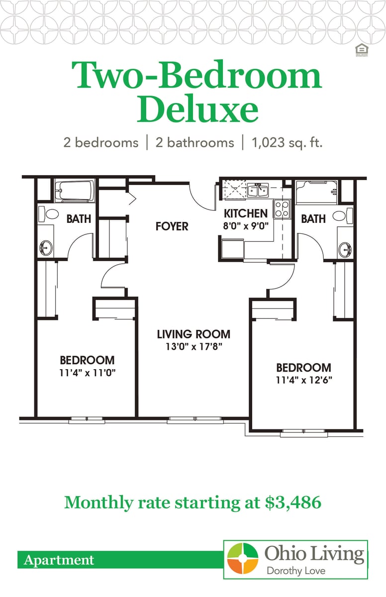 OLDL Apartment Floor Plans with Price 2BR Deluxe