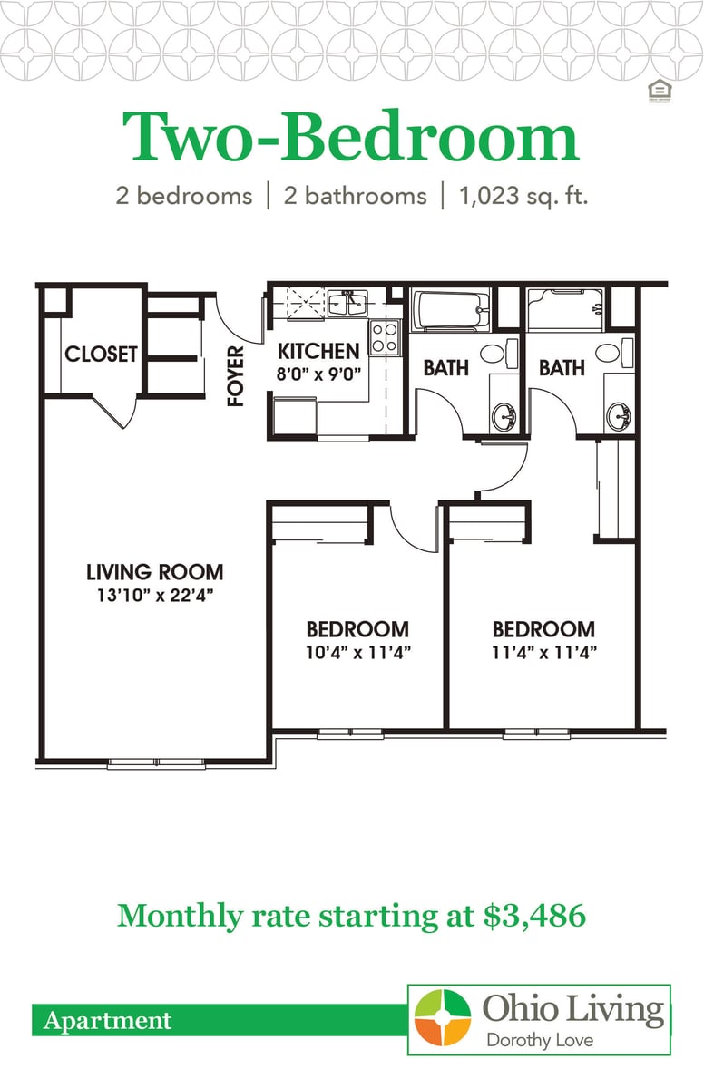 OLDL Apartment Floor Plans with Price 2BR