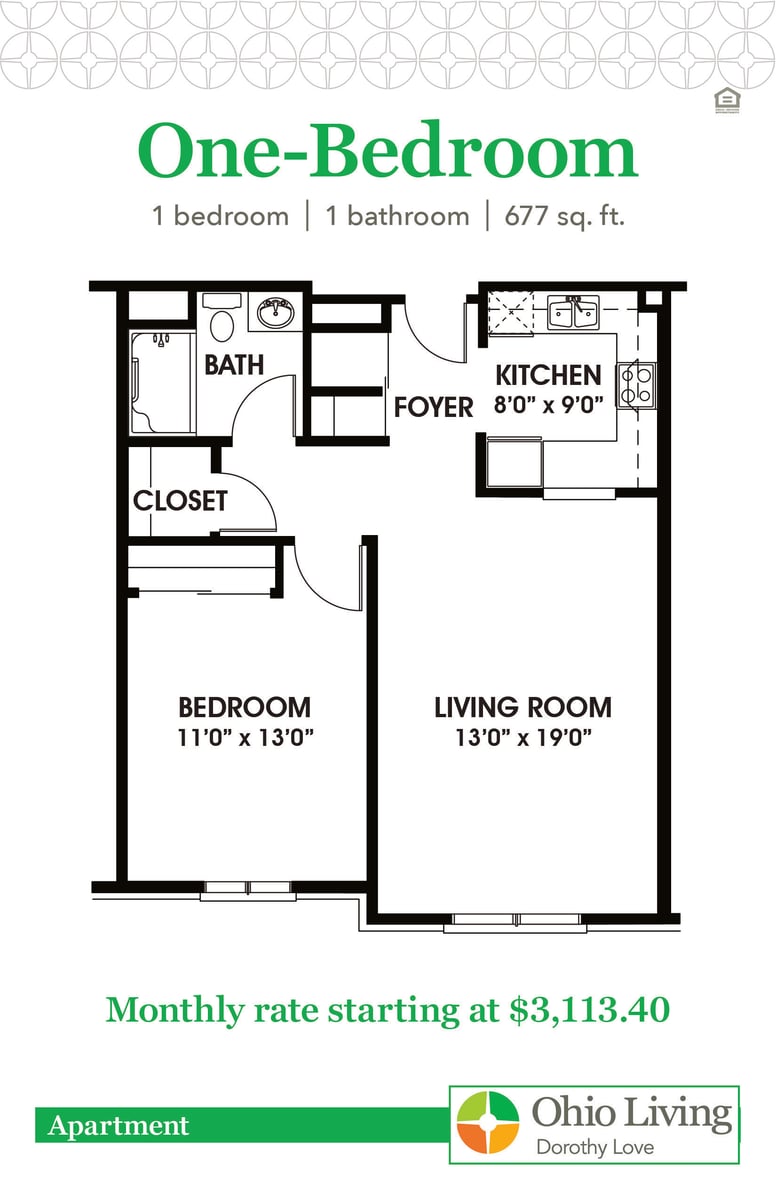 OLDL Apartment Floor Plans with Prices 1BR