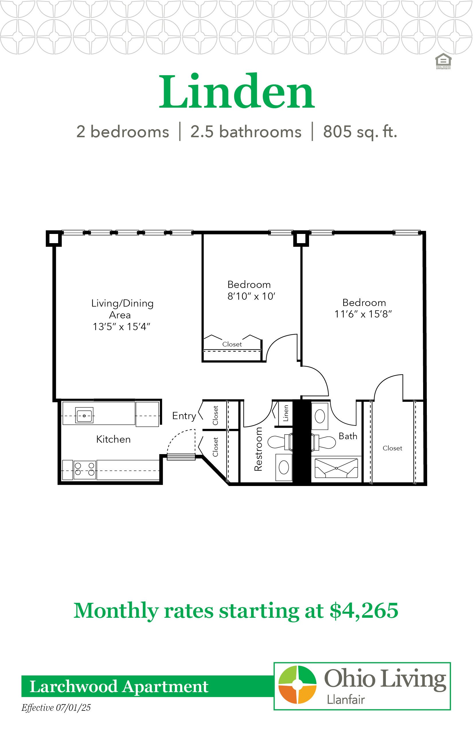 OLLF Larchwood Apartment Floor Plan with Price Linden-1