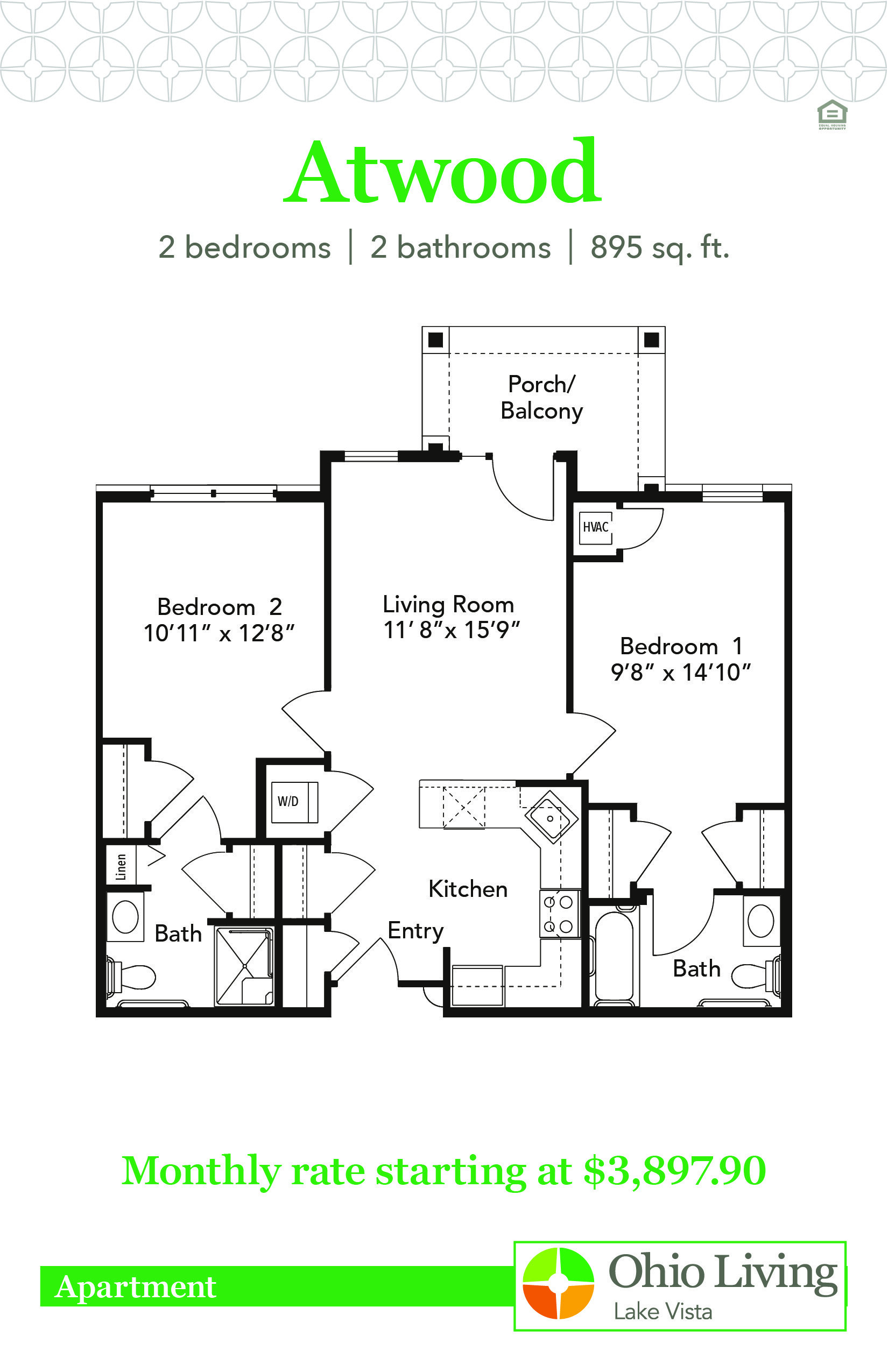 OLLV Apartment Floor Plan with Price Atwood