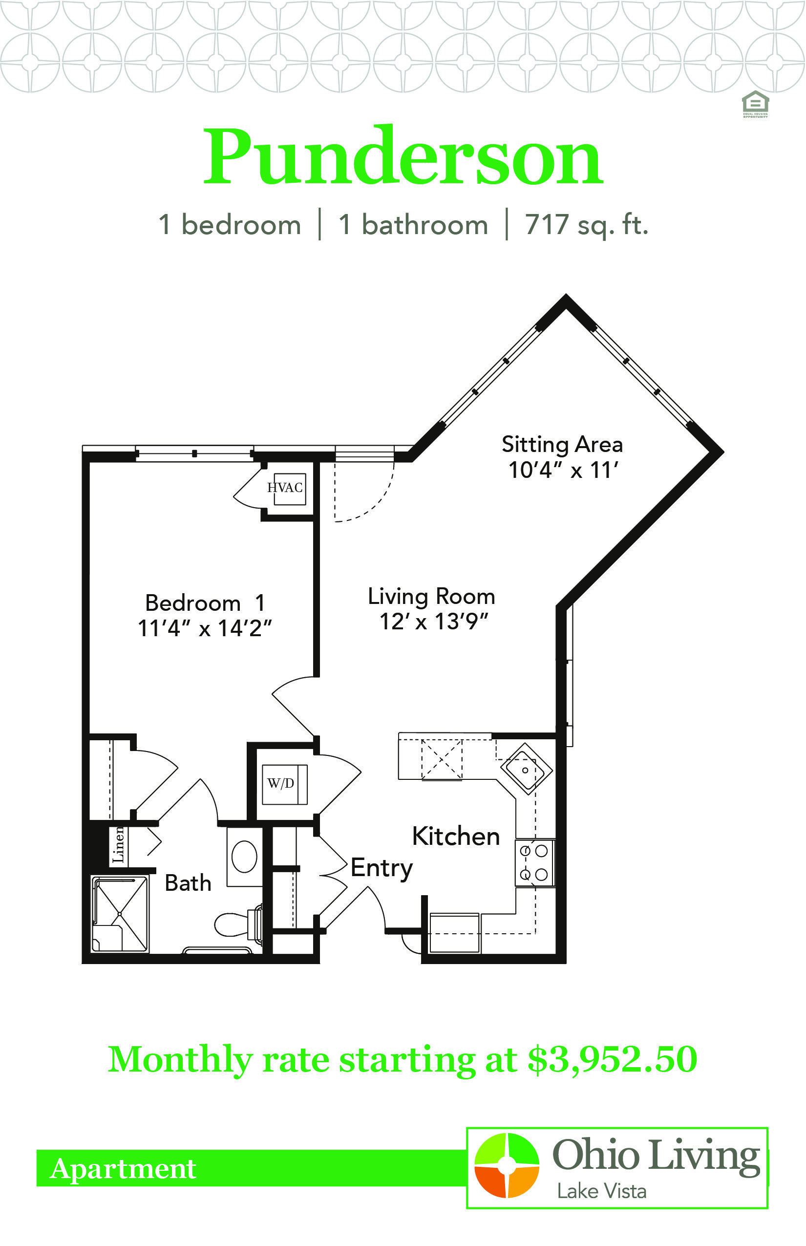 OLLV Apartment Floor Plan with Price Punderson
