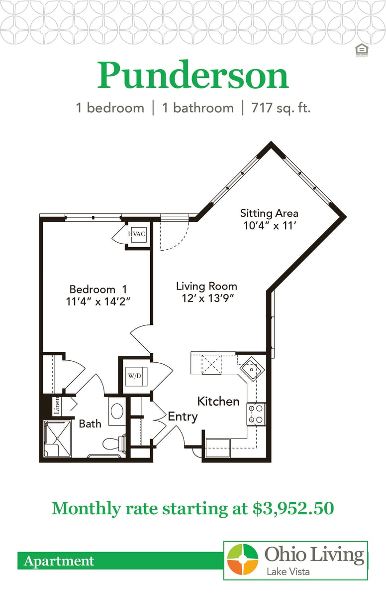 OLLV Apartment Floor Plan with Price Punderson
