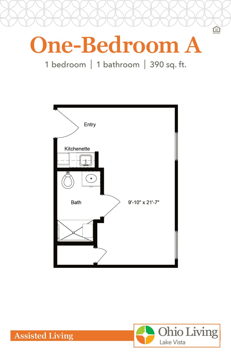 OLLV Assisted Living Floor Plan 1BR A