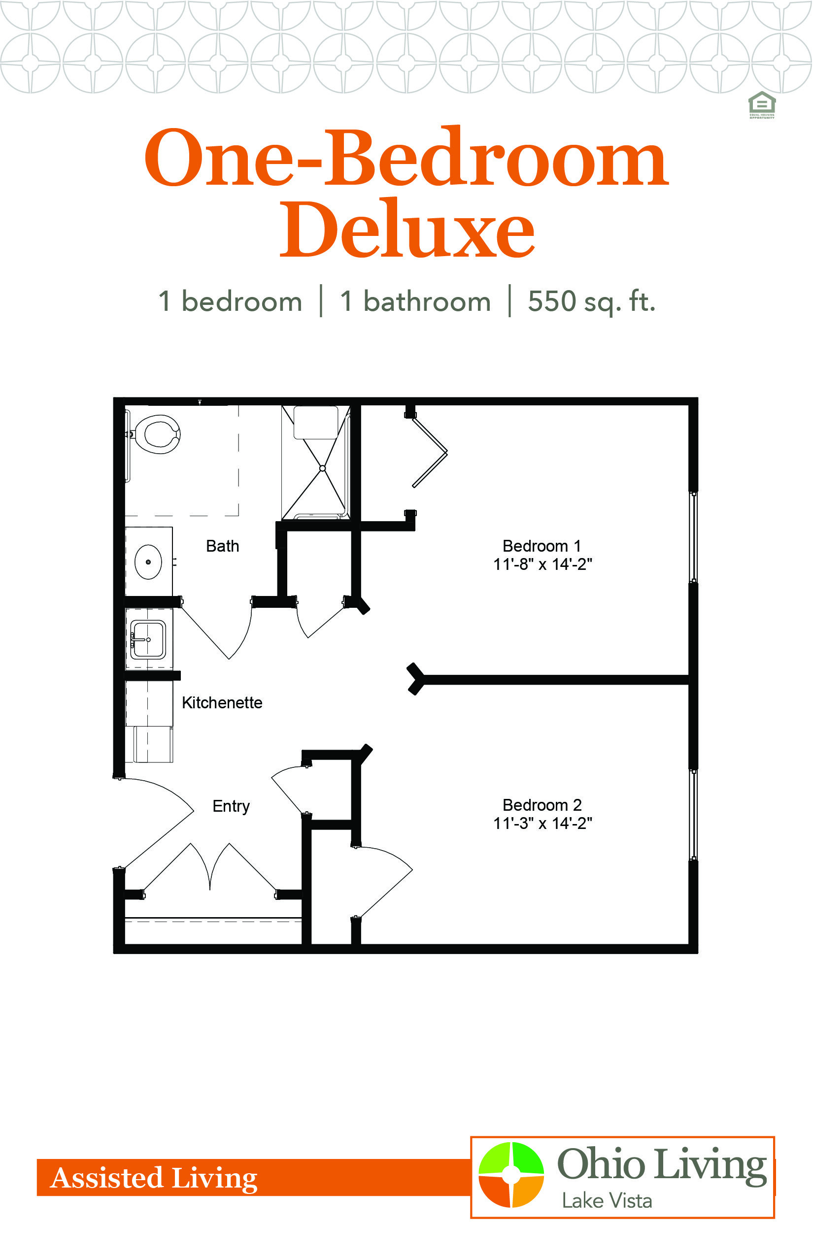 OLLV Assisted Living Floor Plan 1BR Deluxe