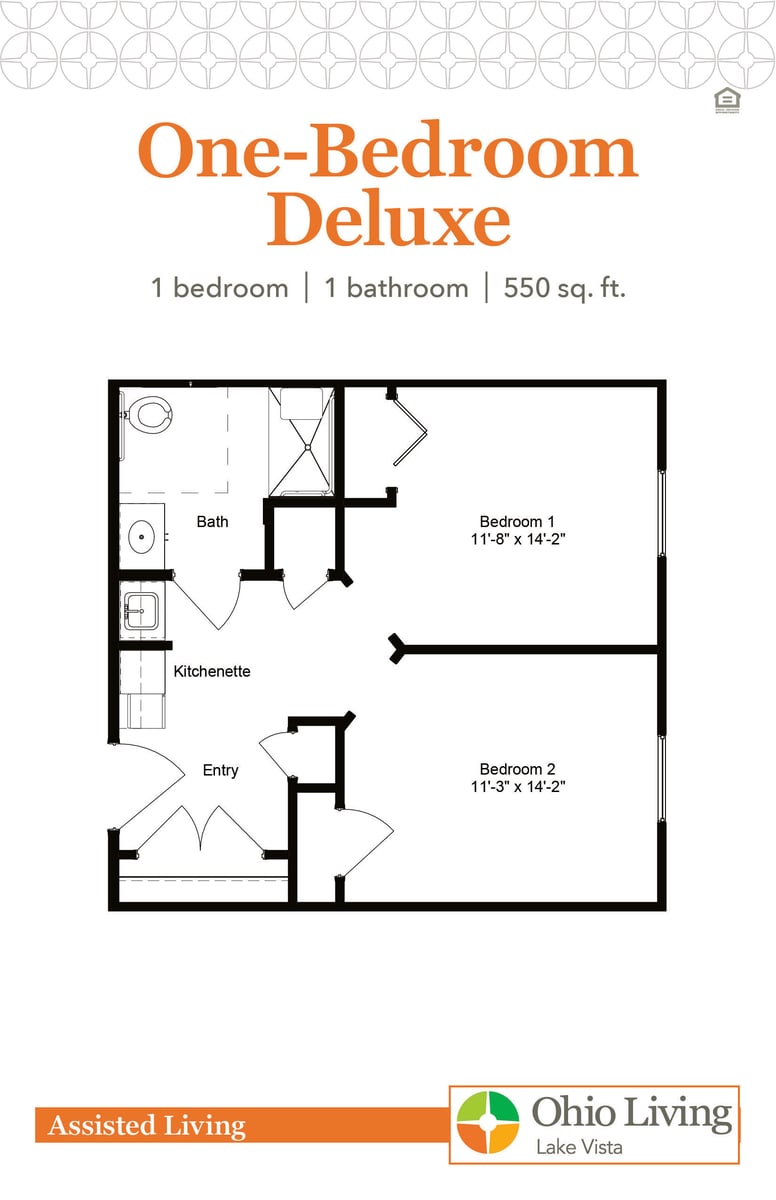 OLLV Assisted Living Floor Plan 1BR Deluxe