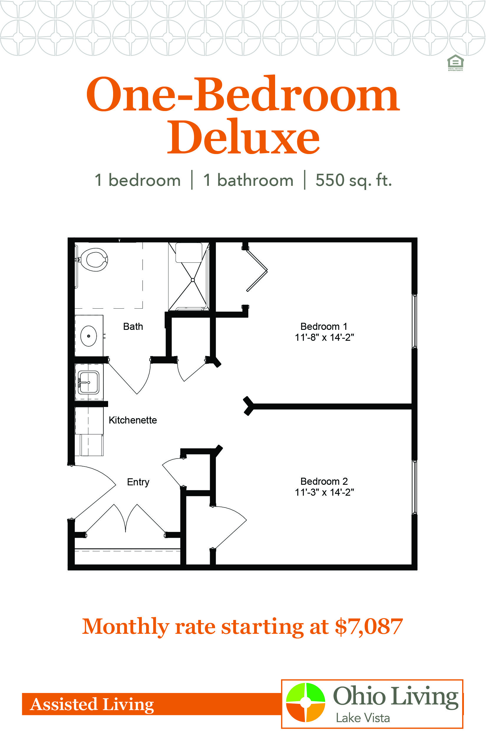 OLLV Assisted Living Floor Plan with Prices 1BR Deluxe