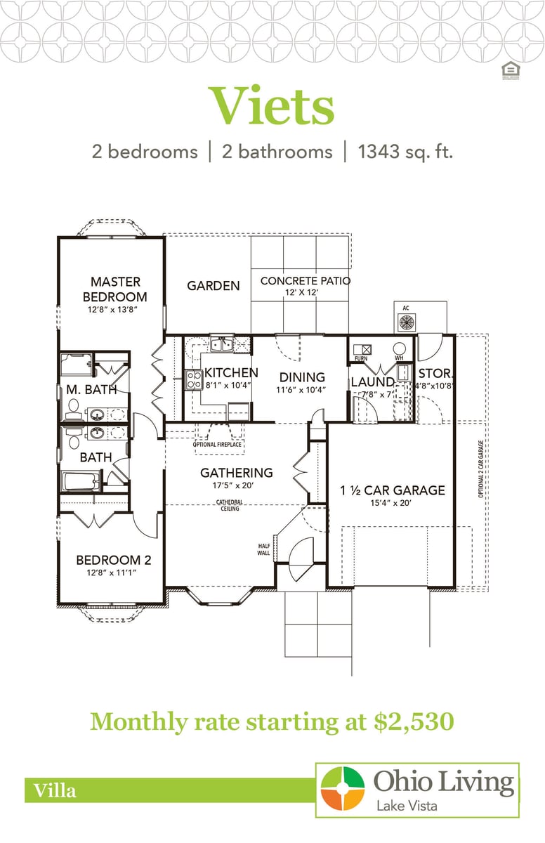 OLLV Villa Floor Plan with Price Viets