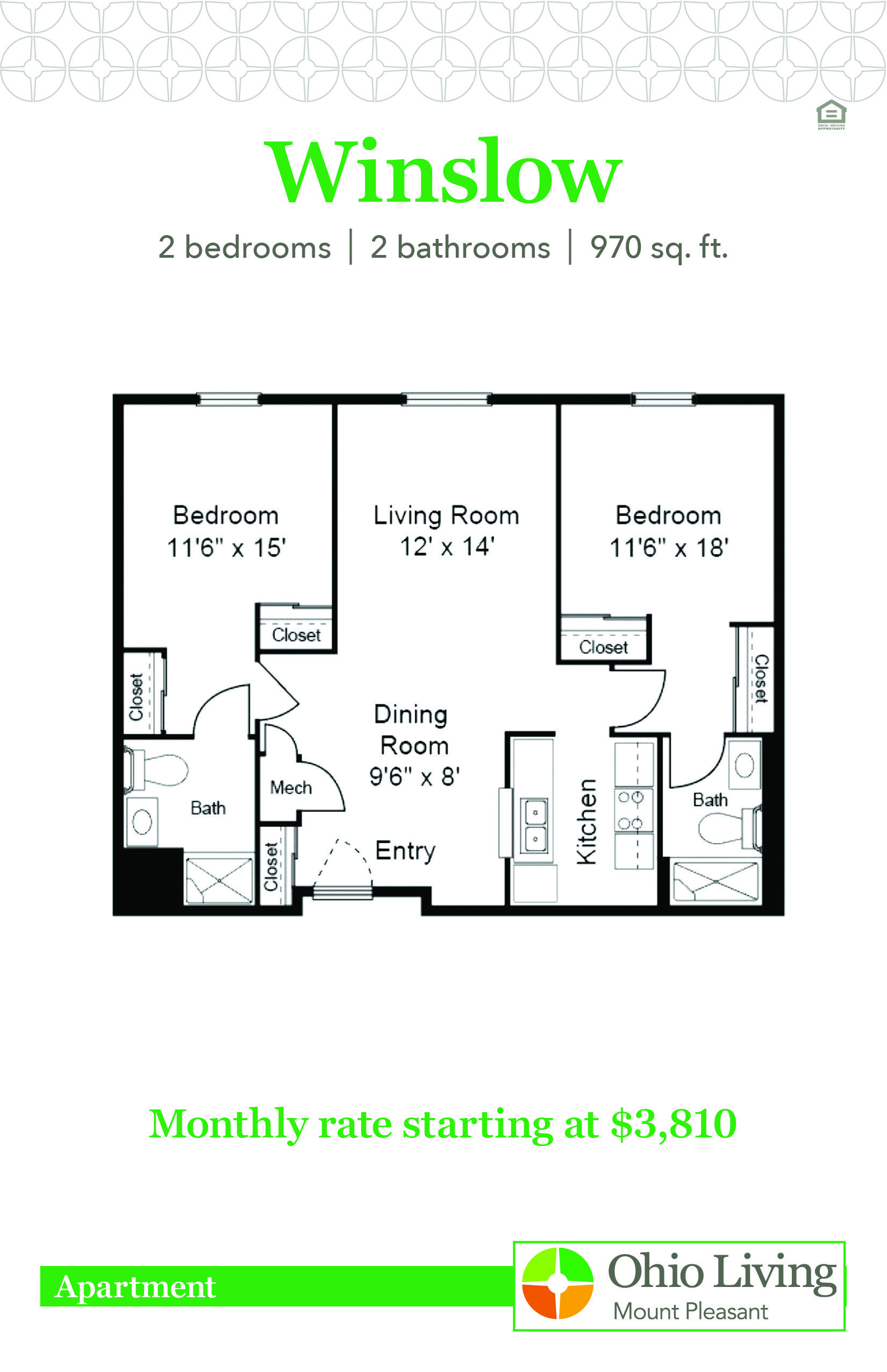 OLMP Apartment Floor Plans with Price Winslow