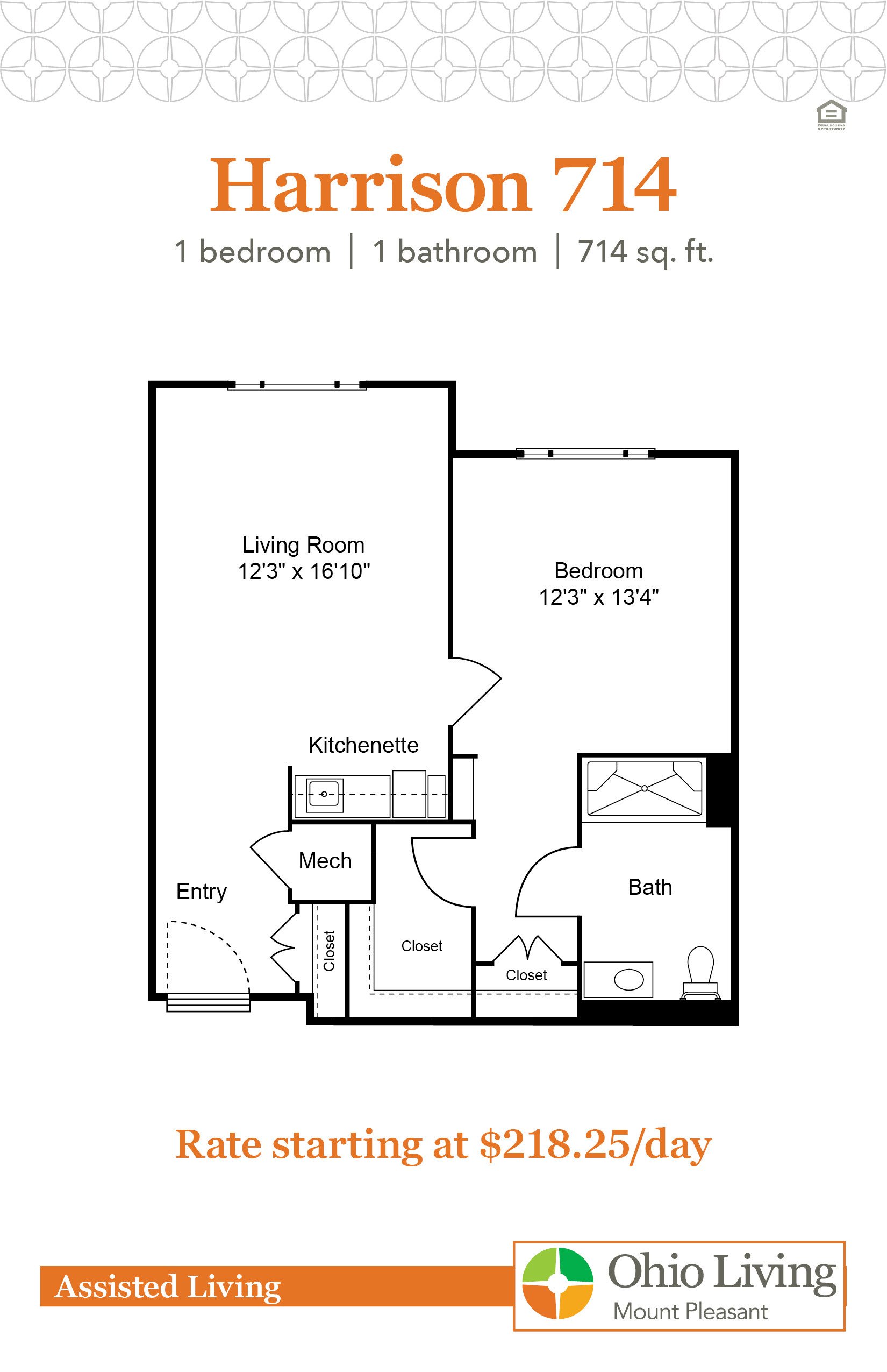 OLMP Assisted Living Floor Plans with Price Harrison 714-1