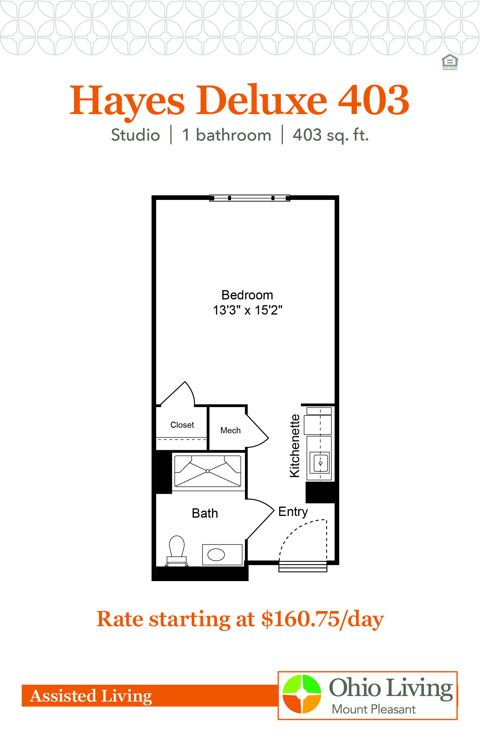 OLMP Assisted Living Floor Plans with Price Hayes Deluxe 403