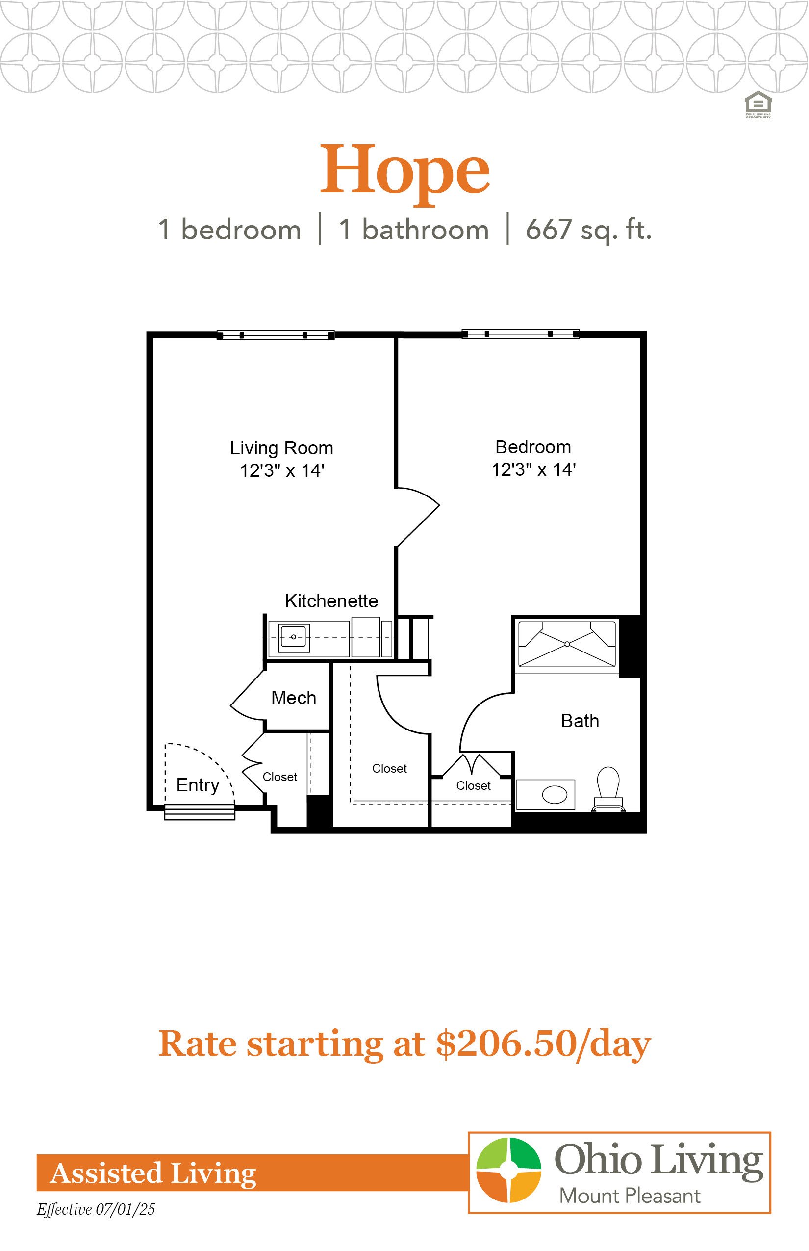OLMP Assisted Living Floor Plans with Price Hope
