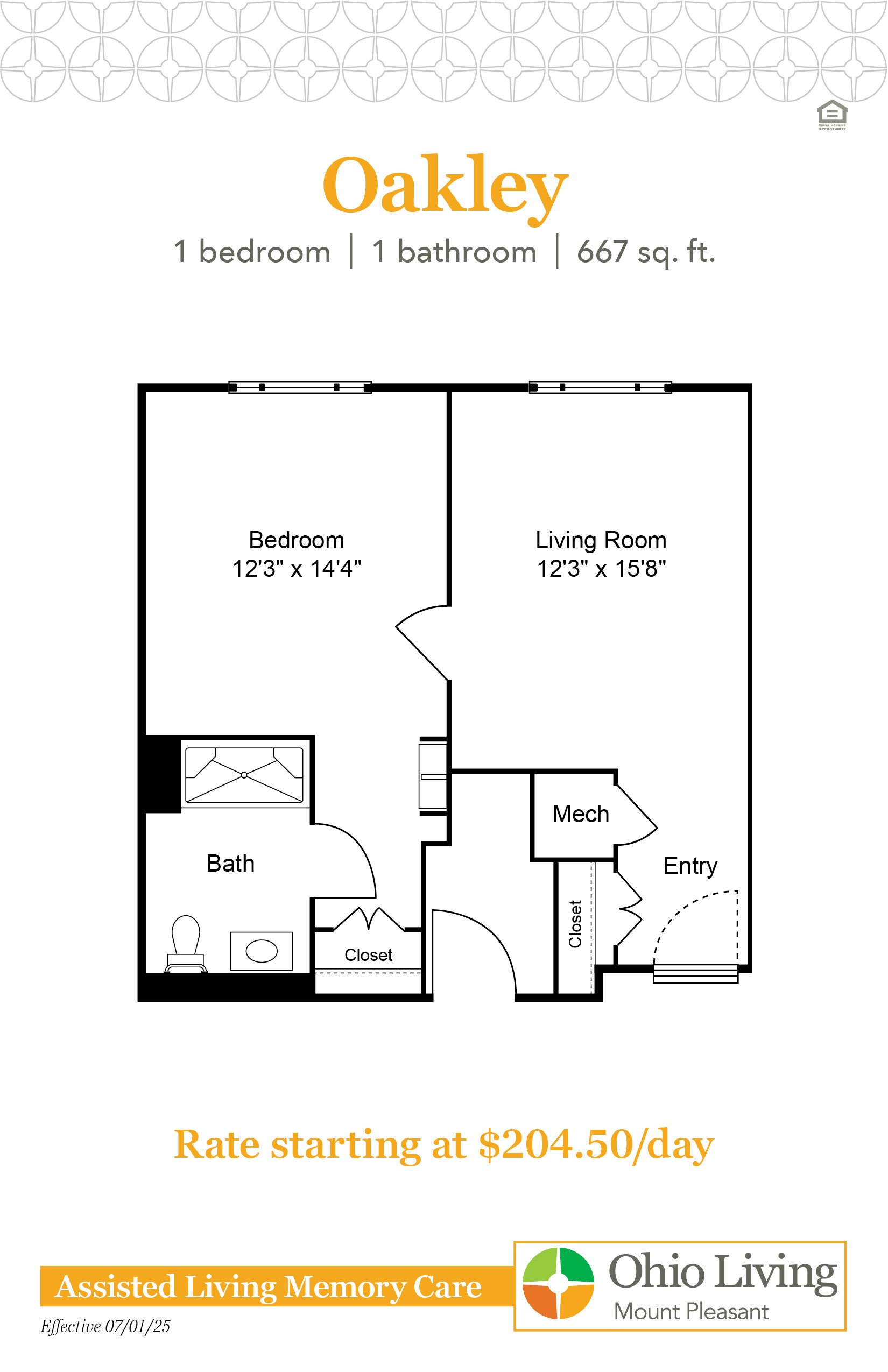 OLMP Assisted Living Memory Care Floor Plans with Price Oakley