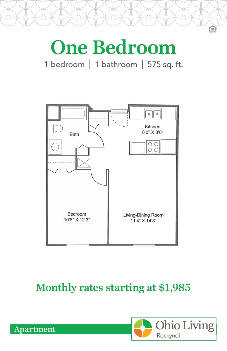 OLRN Independent Living Floor Plans with Price 1BR