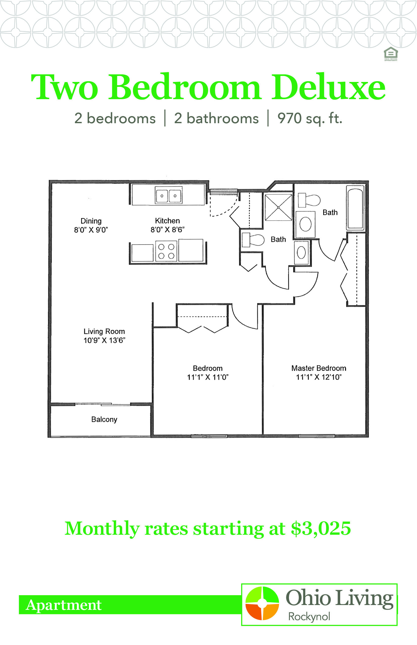 OLRN Independent Living Floor Plans with Price 2BR Deluxe